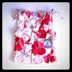 Ann Taylor Loft Floral Linen Tank
